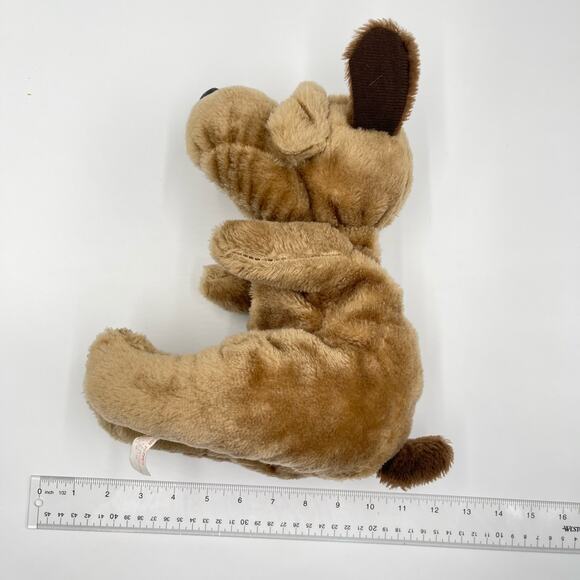 Vintage 12" Raffoler Brown Plush Dog Droopy Floppy Tan Wrinkles SharPei 1986 - Picture 9 of 12